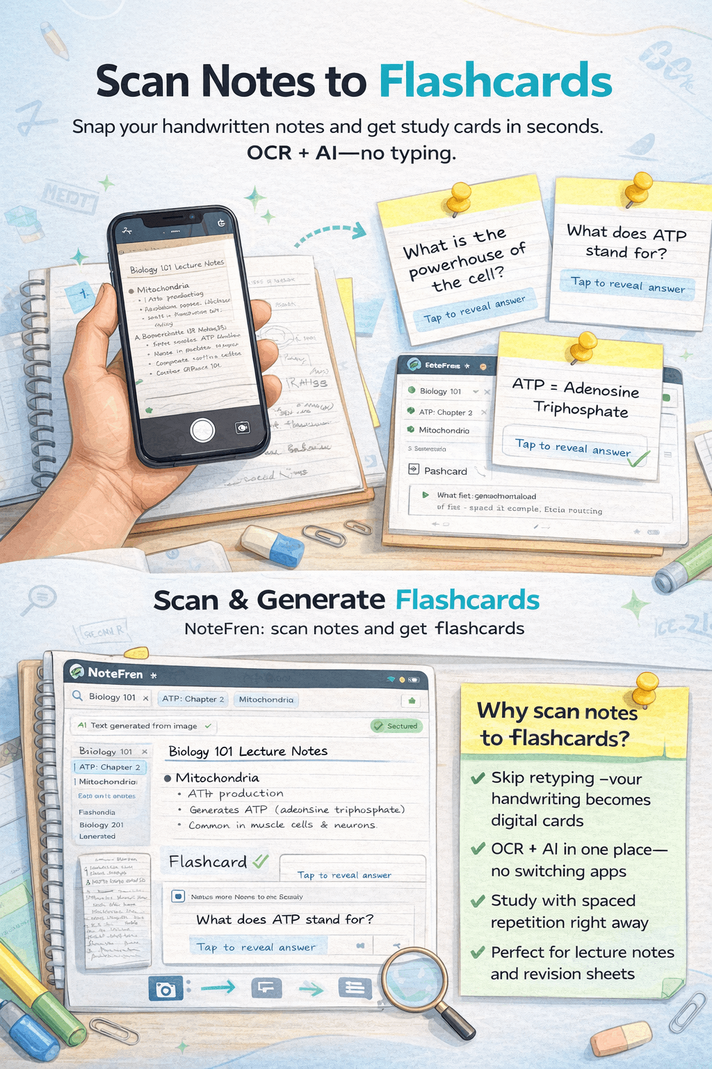 NoteFren: scan notes and get flashcards