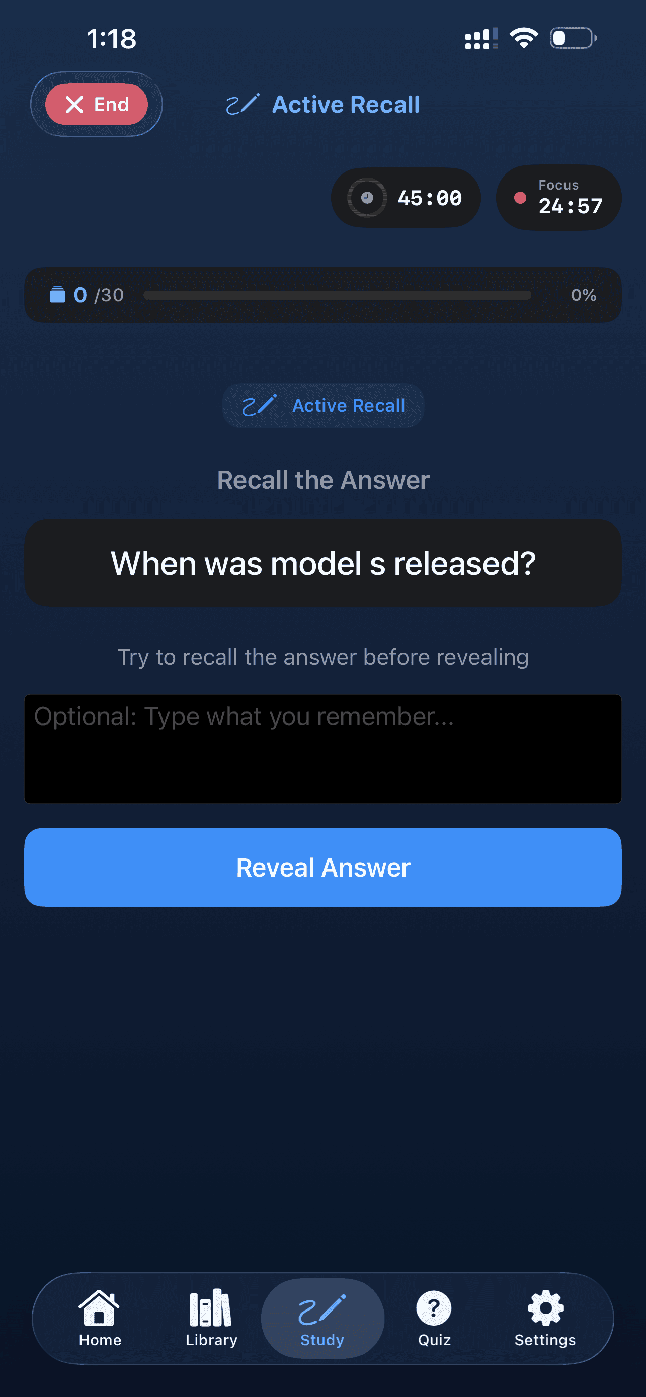 NoteFren active recall
